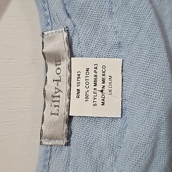 Lilly Lou Size Medium 100% Cotton Blue Top - Excellent Preloved condition - Picture 5 of 7